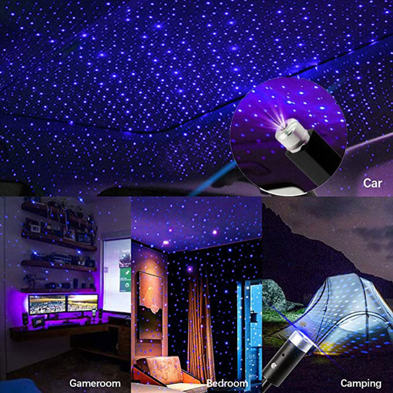 Lâmpada Decorativa de Carro USB com Projetor de Luz Estrelada