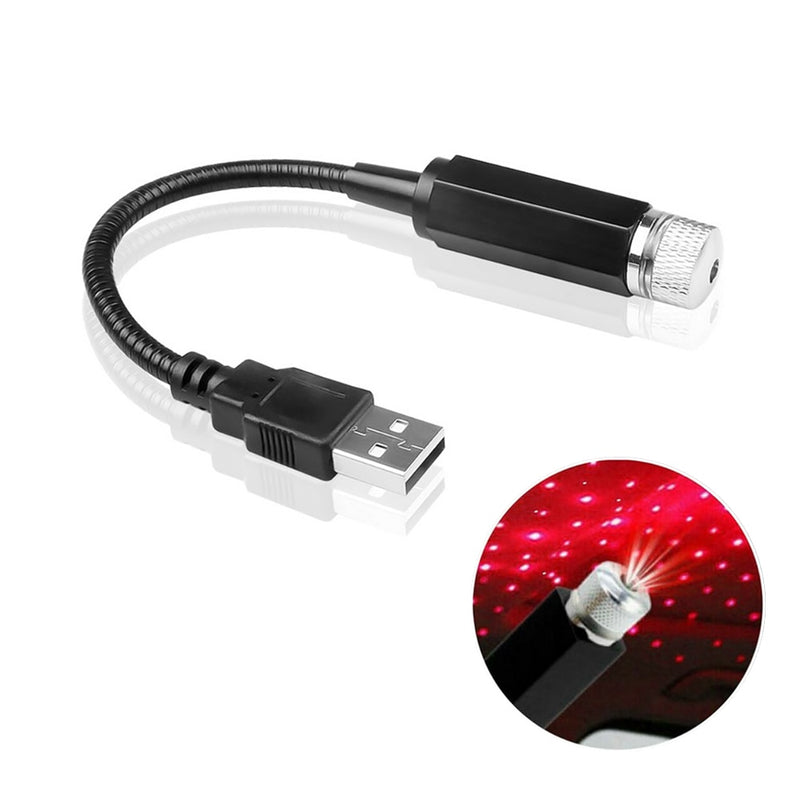 Lâmpada Decorativa de Carro USB com Projetor de Luz Estrelada