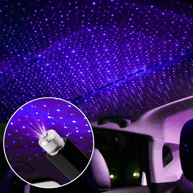 Lâmpada Decorativa de Carro USB com Projetor de Luz Estrelada