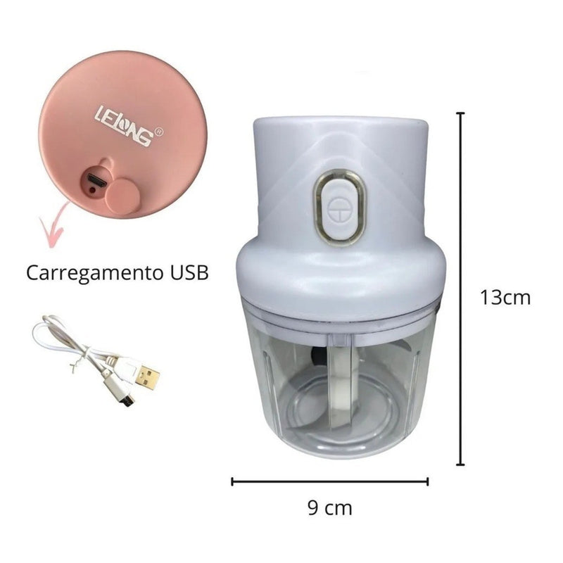 Mini triturador de alimentos elétricos 3 lâminas 250 ml