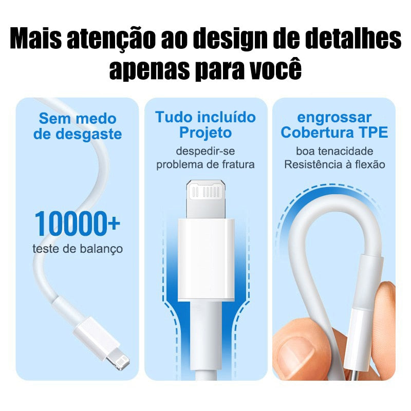 Carregador USB-C Original Apple para iPhone e iPad - Carregamento Rápido PD