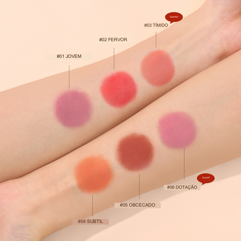 O.TWO.O Batom Blush Stick 3 em 1: Tonalizante de Olhos, Bochechas e Lábios - à Prova D'Água